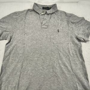 Polo Ralph Lauren Collared Short Sleeve Polo Shirt Mens Size Medium M Gray